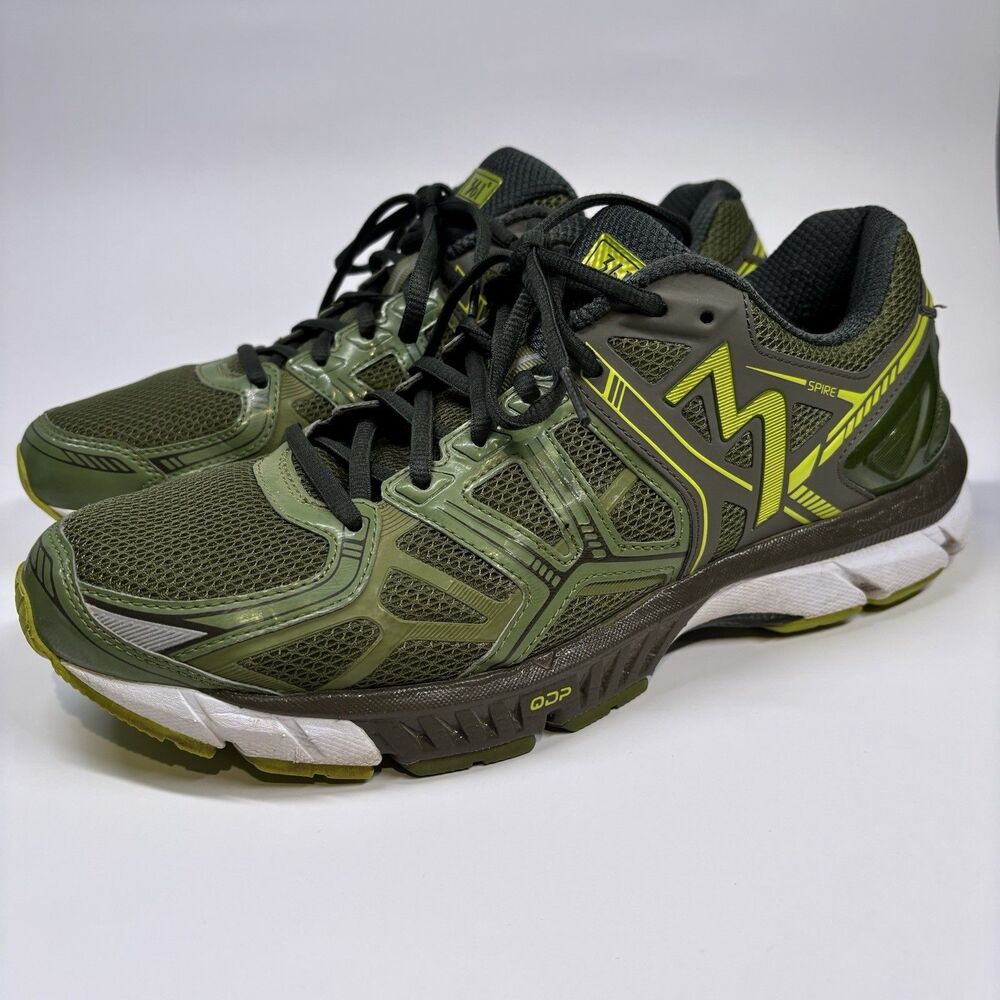 361 Degrees Spire Men's 10 Running Shoes Olive Green Lime Yellow 101610111-5025